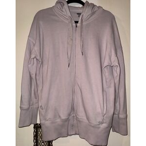 Aerie Oversized Full‎ Zip Up Hoodie Light Purple Soft Cotton Blend Women's M